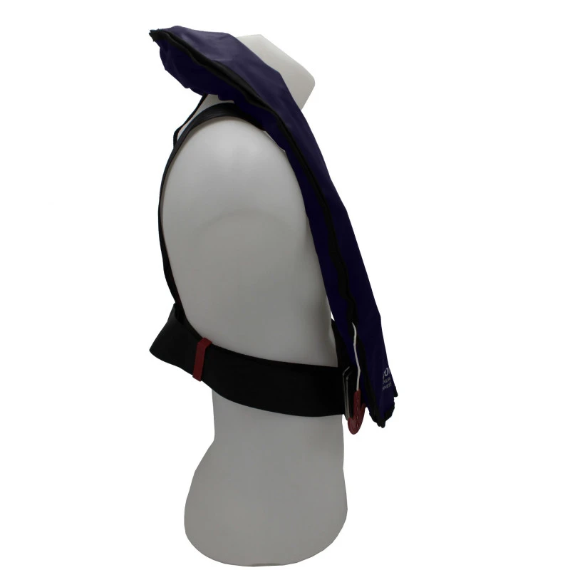 GILET DE SAUVETAGE GONFLABLE MANUEL ORANGE MARINE 170N AVEC HARNAIS ESSENTIAL NAVY – Image 7