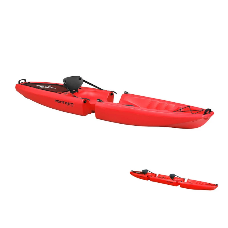 KAYAK MODULABLE SIT ON TOP POINT 65°N FALCON TANDEM ROUGE – Image 3