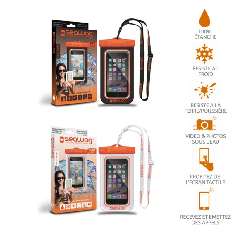 POCHETTE ETANCHE SMARTPHONE SEAWAG ORANGE – Image 2