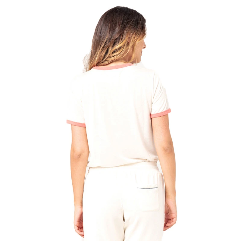 T-SHIRT RIP CURL TIKI RINGER BEIGE FEMME – Image 3